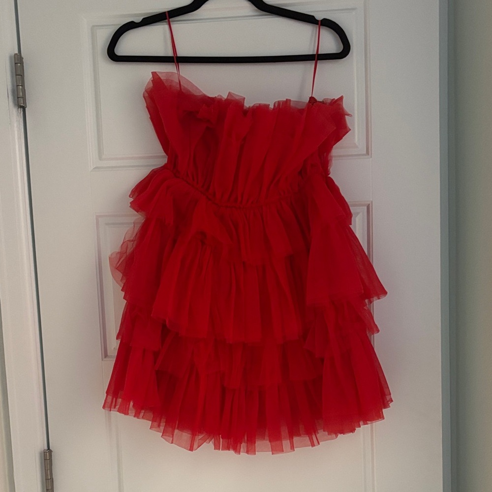 Altar'd State Red Ruffled Mini Dress